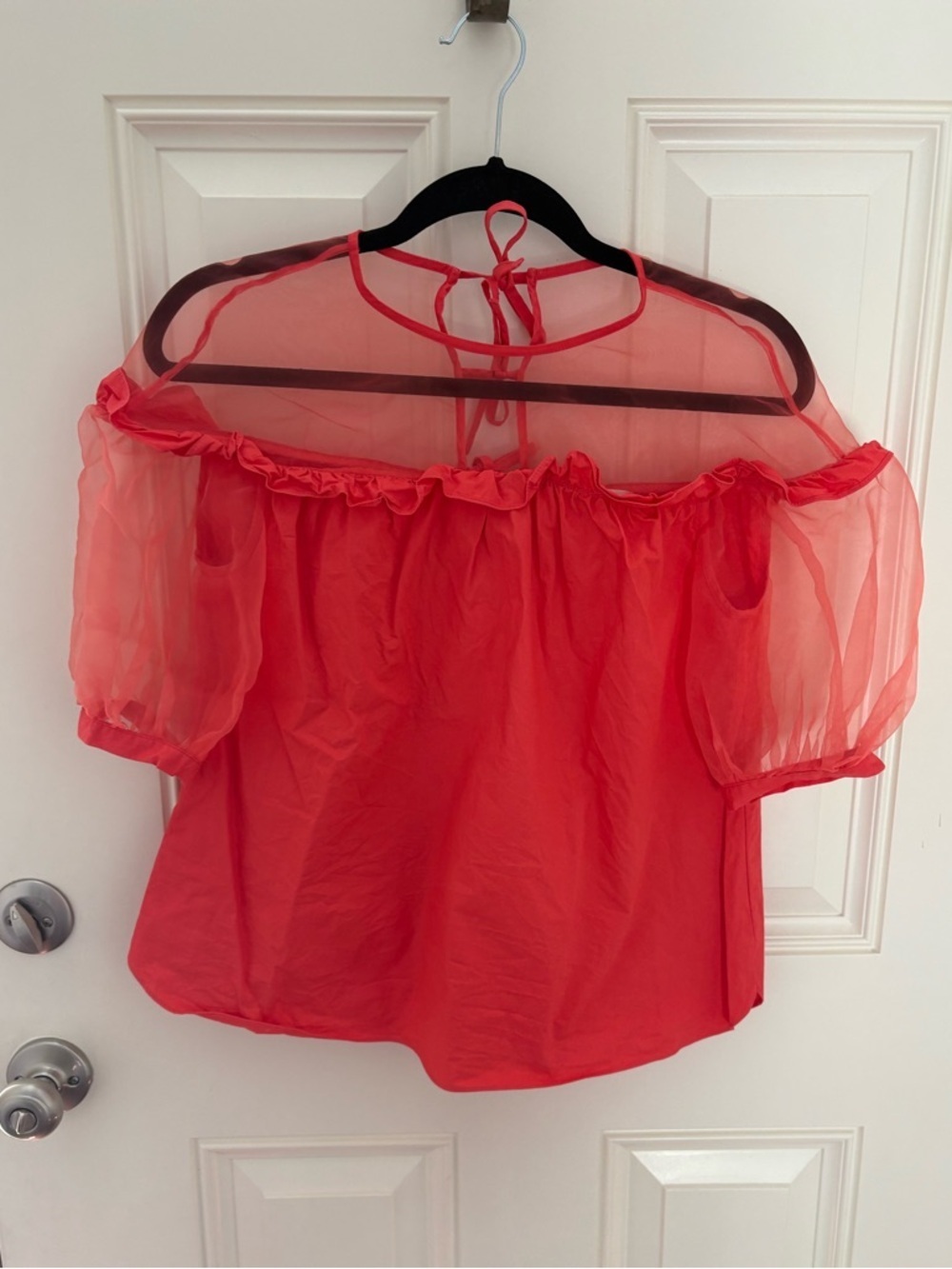 Crosby by Mollie Burch Cotton Poplin Sheer Top Size XS